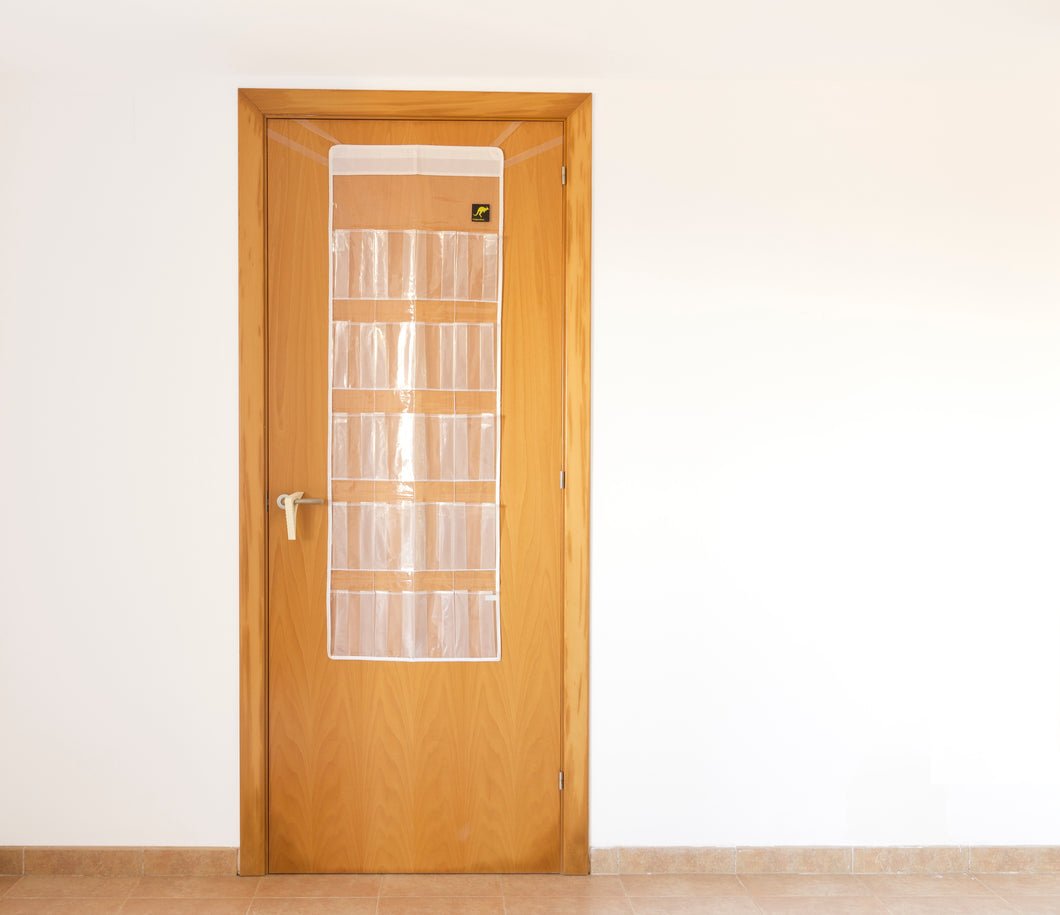 KanguruDoor Over Door Organizer Which Protects Doors Transparent